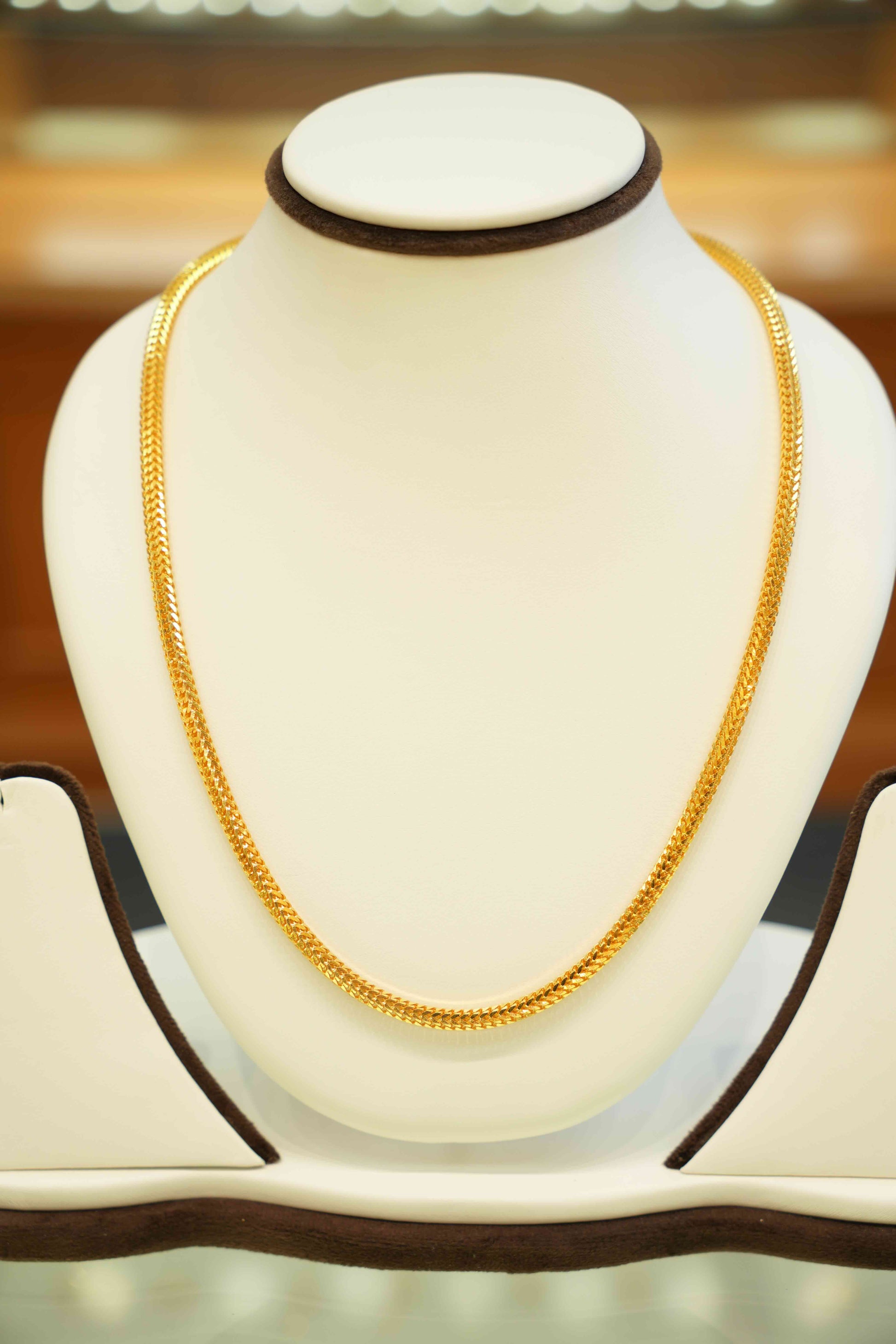 22K Gold Designer Men's Round Chain (20 Inches)