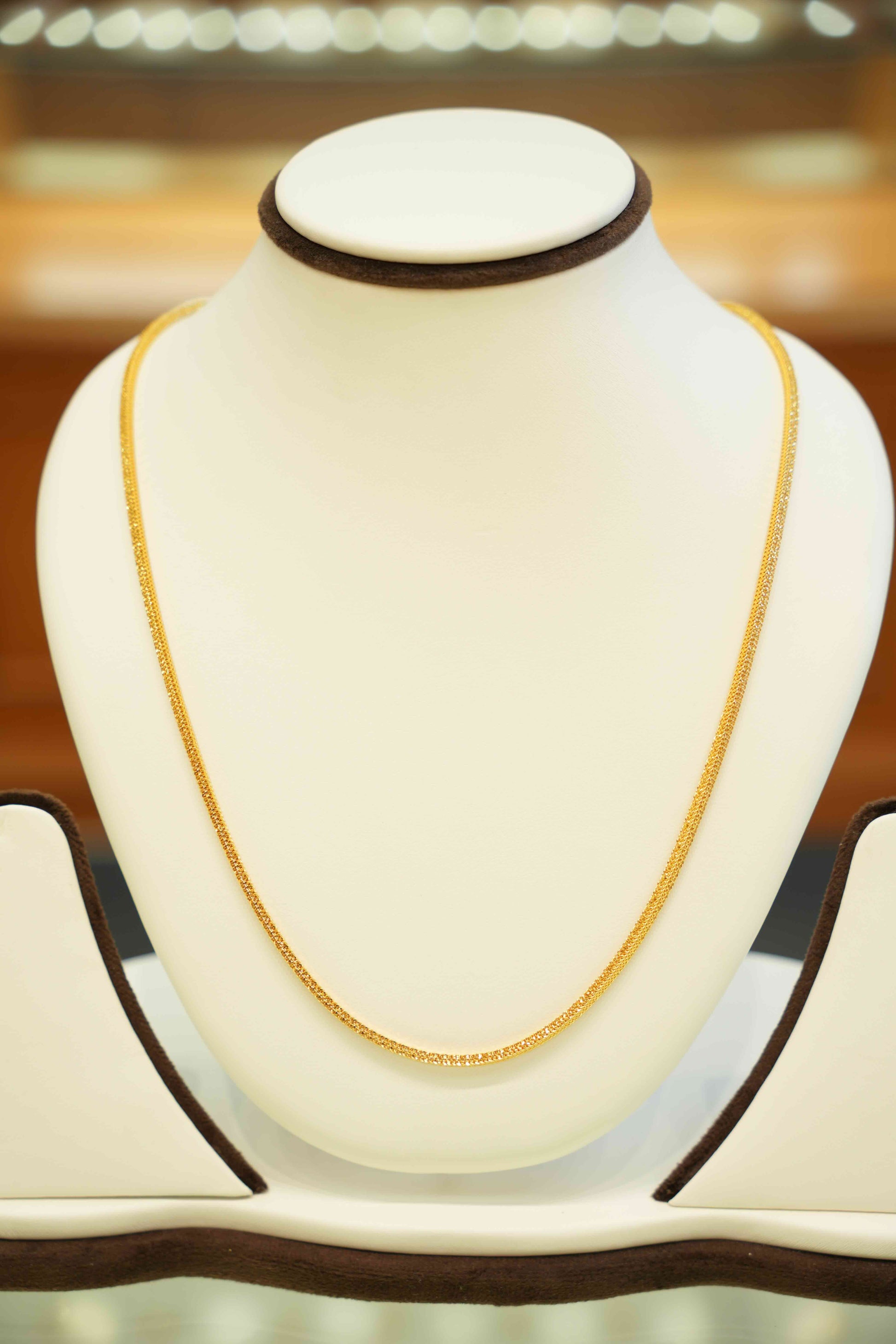 22K Gold Designer Men's Square Chain (22 Inches)