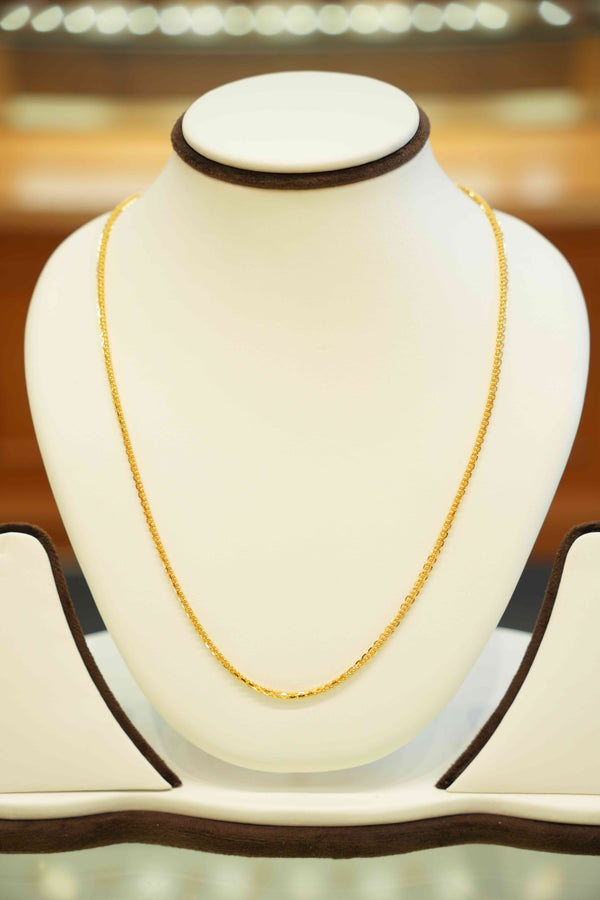22K Gold Designer Men's Square Chain (20 Inches)