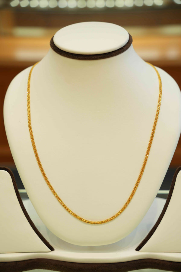 22K Gold Designer Men's Flat Chain (22 Inches)
