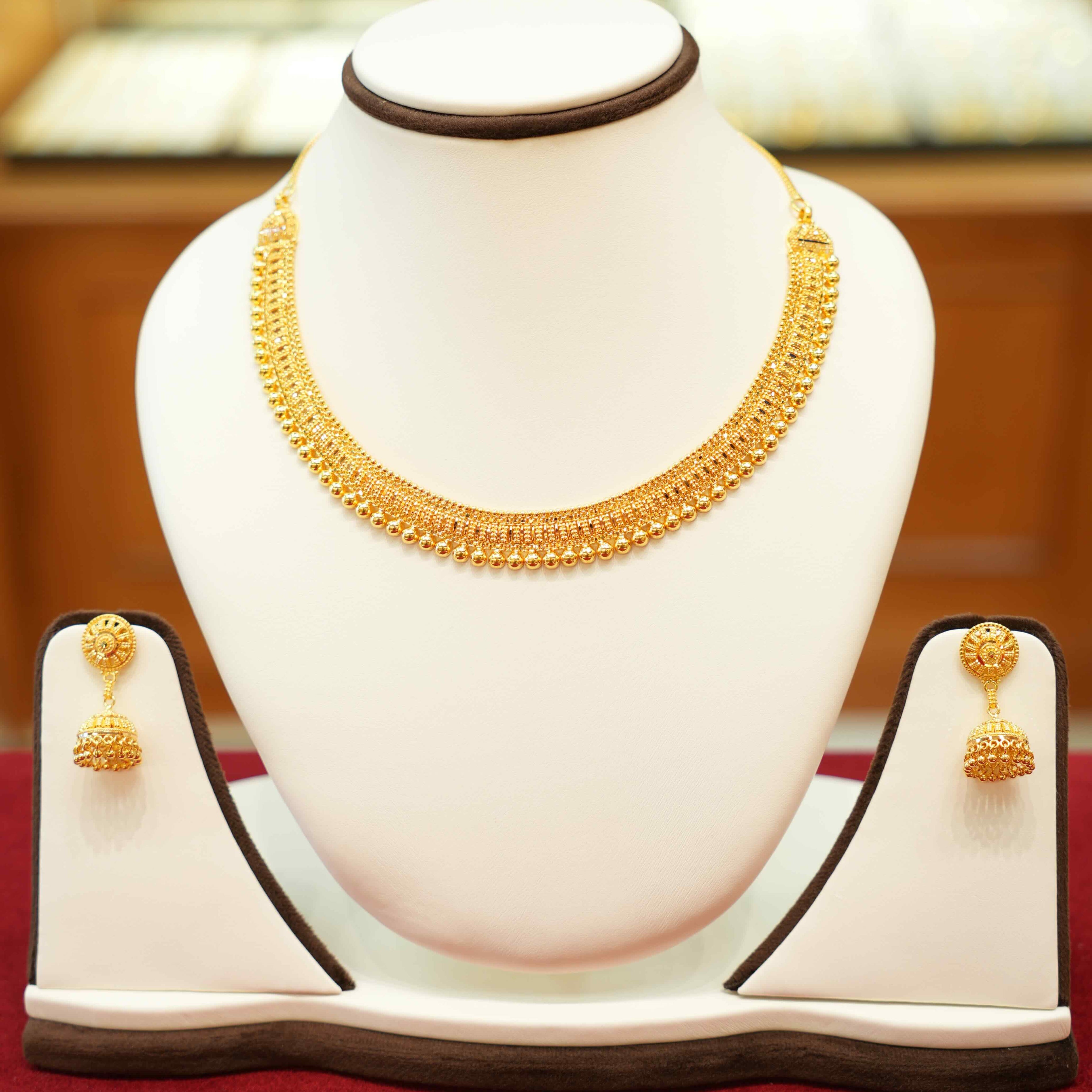 22K Gold Designer Necklace Set
