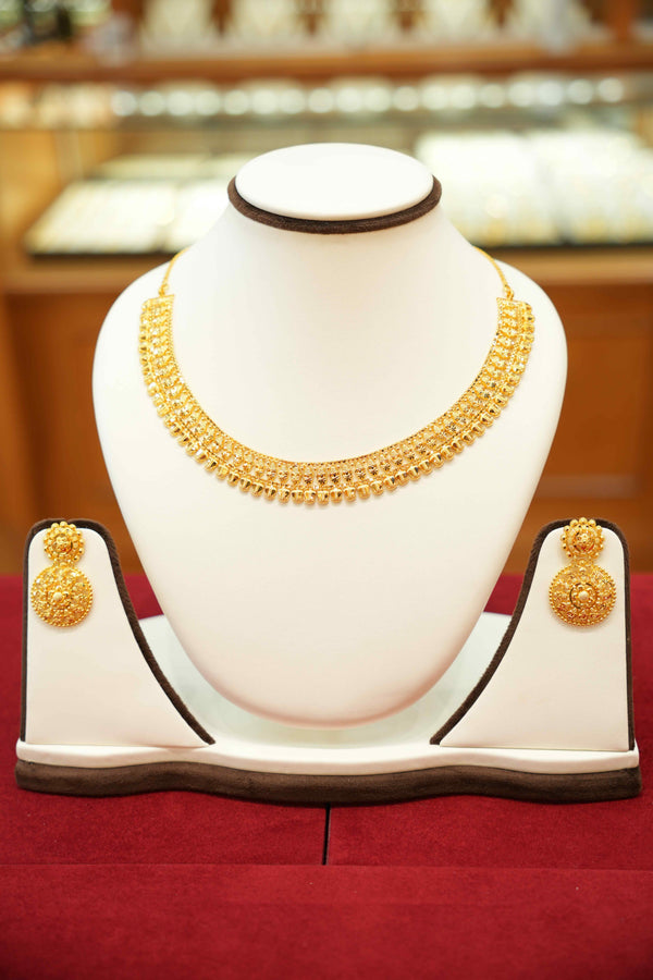 22K Gold Designer Necklace Set