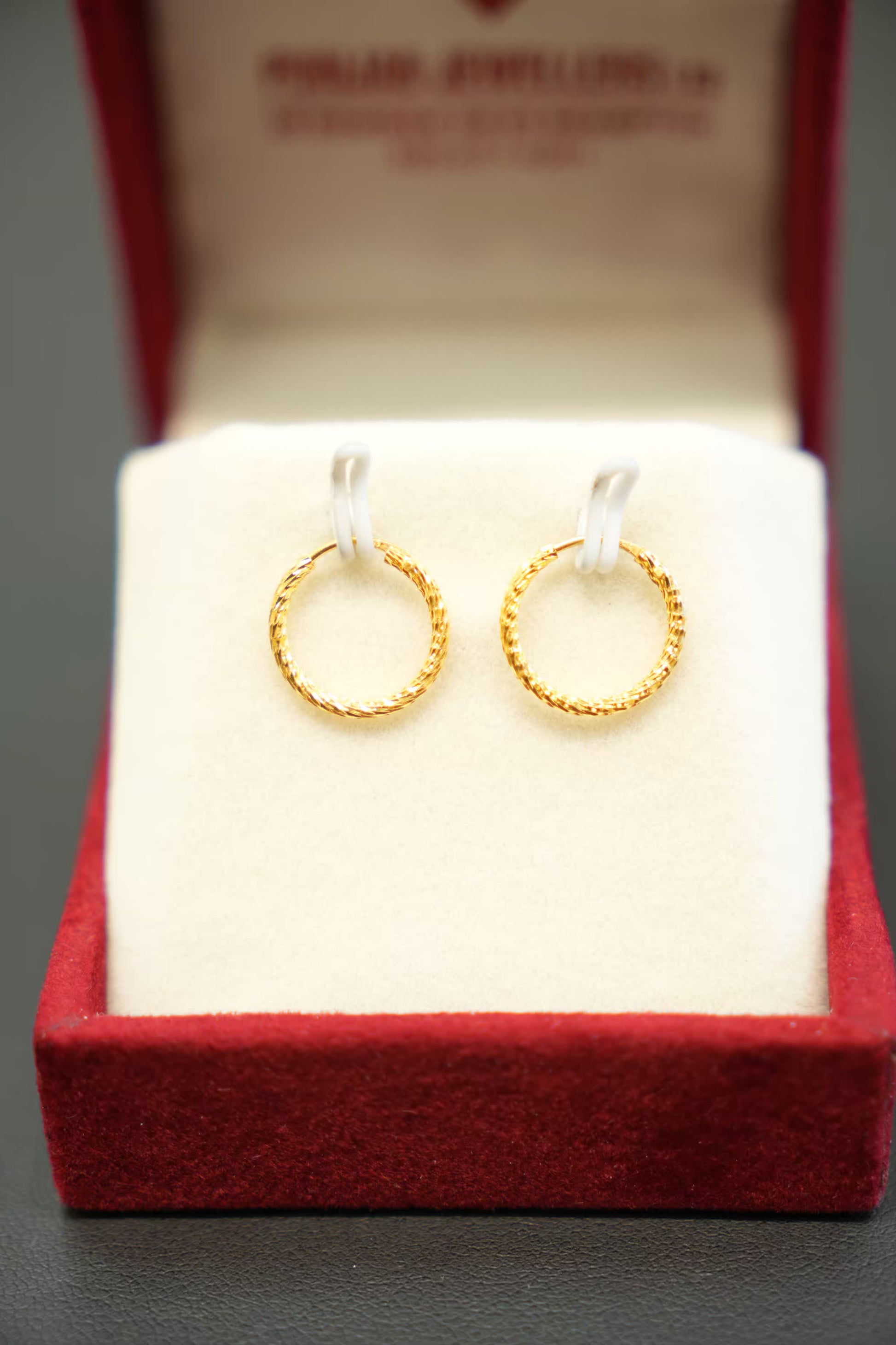 22K Gold Ladies Hoop Earrings
