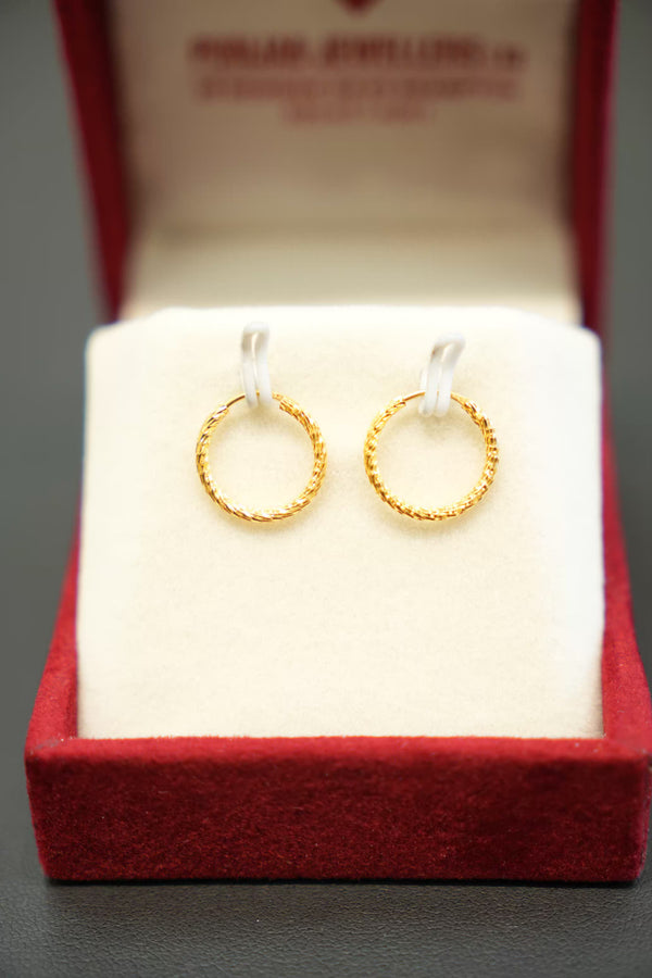 22K Gold Ladies Hoop Earrings