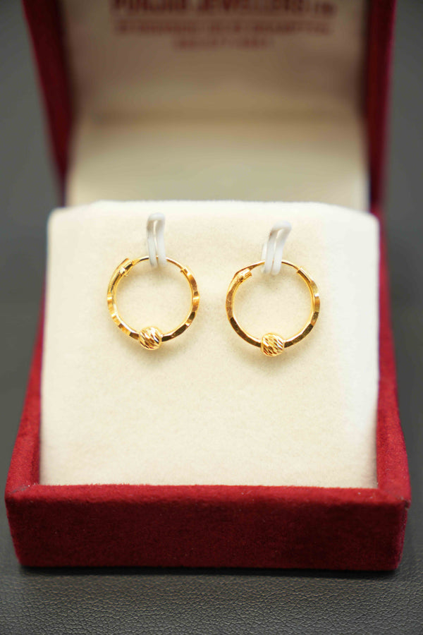 22K Gold Ladies Hoop Earrings