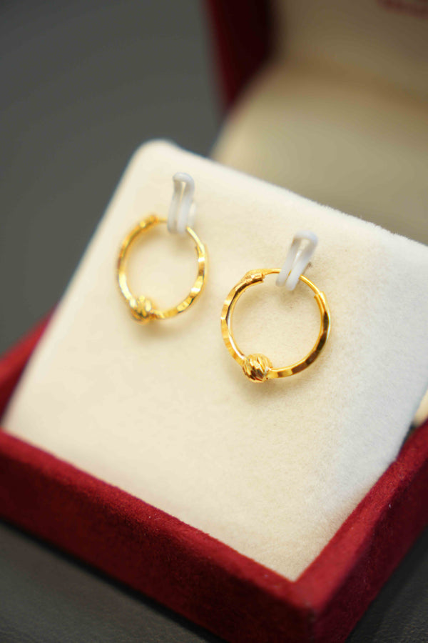 22K Gold Ladies Hoop Earrings
