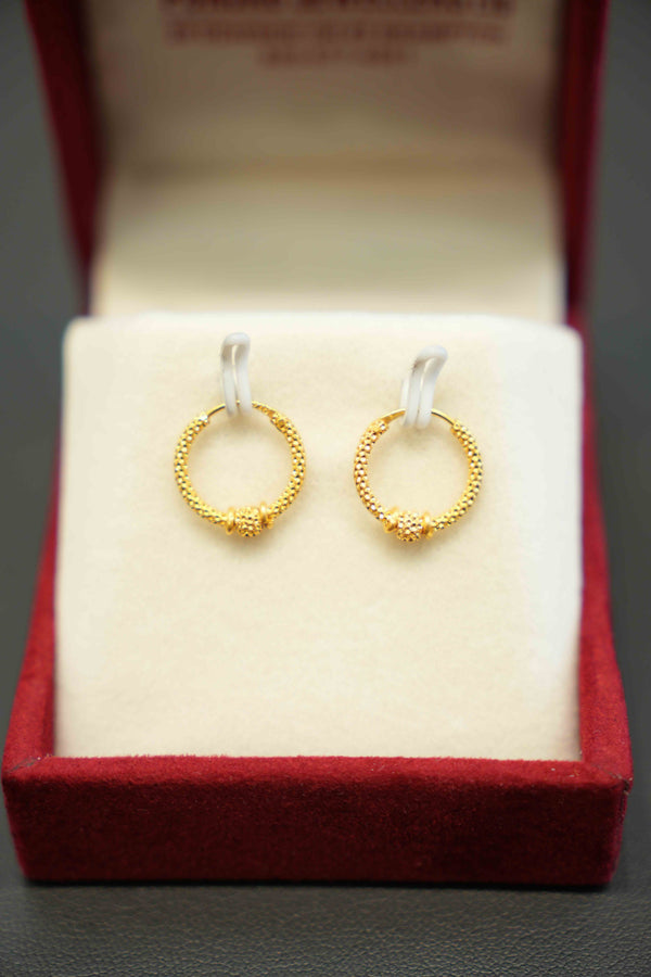 22K Gold Ladies Hoop Earrings
