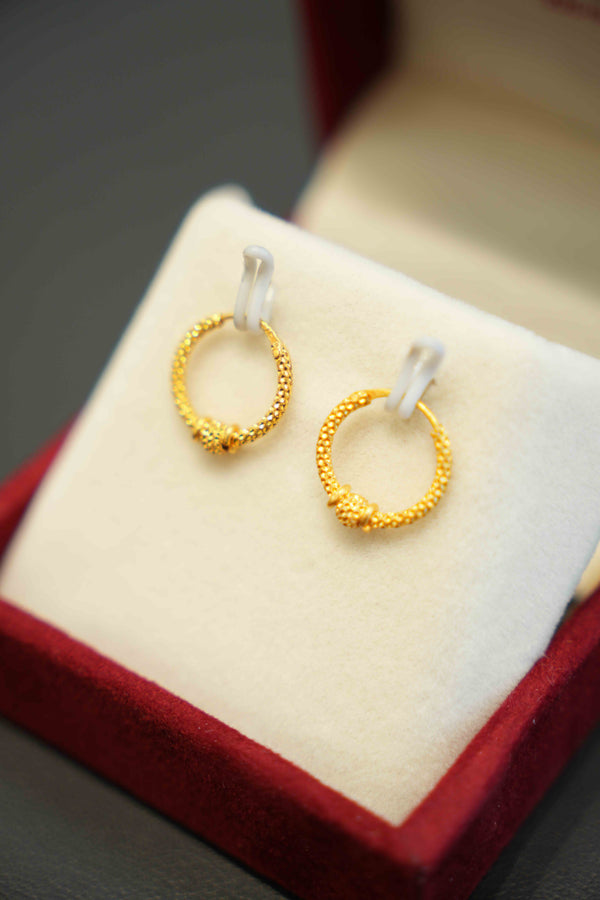 22K Gold Ladies Hoop Earrings