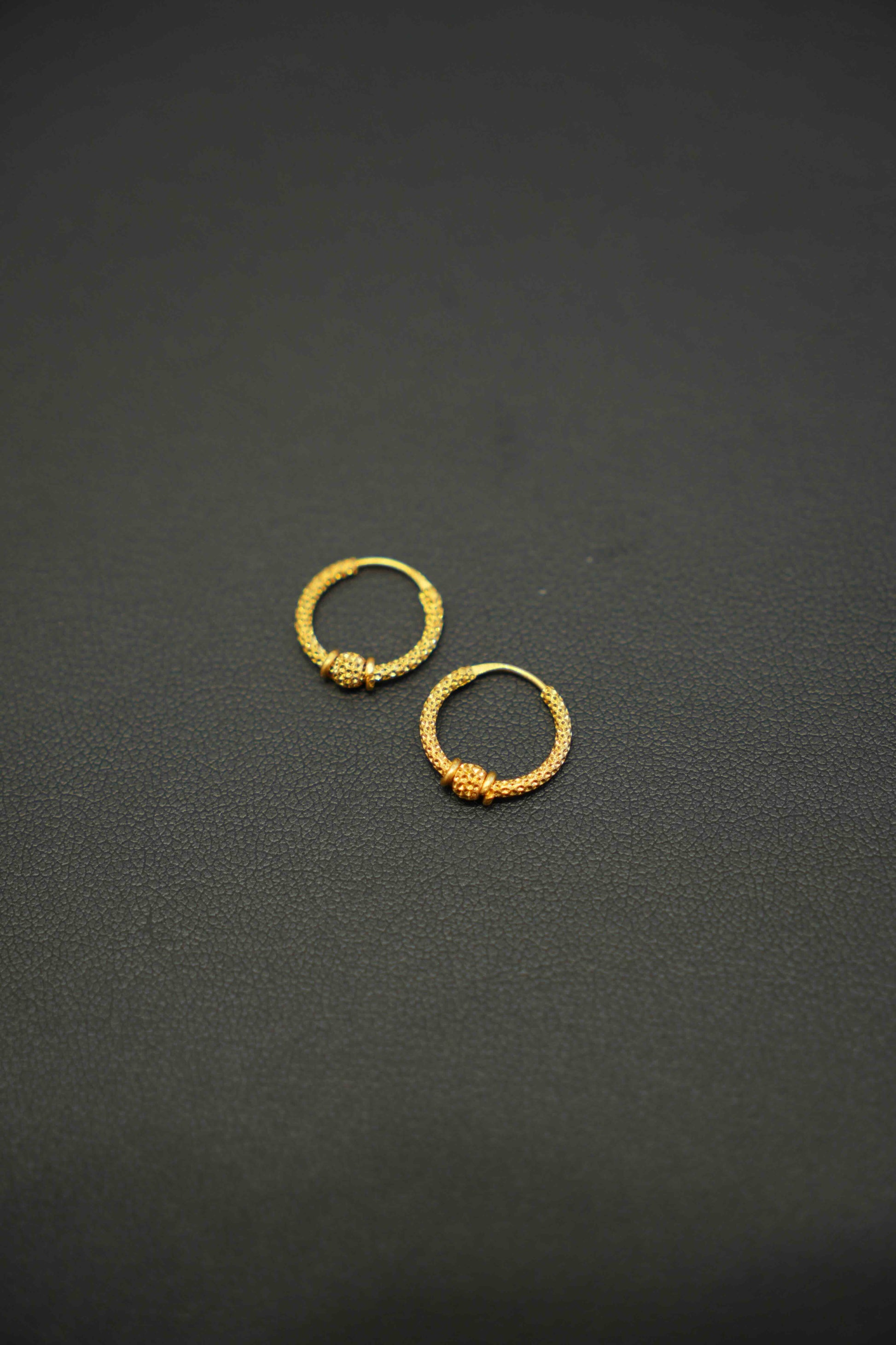 22K Gold Ladies Hoop Earrings