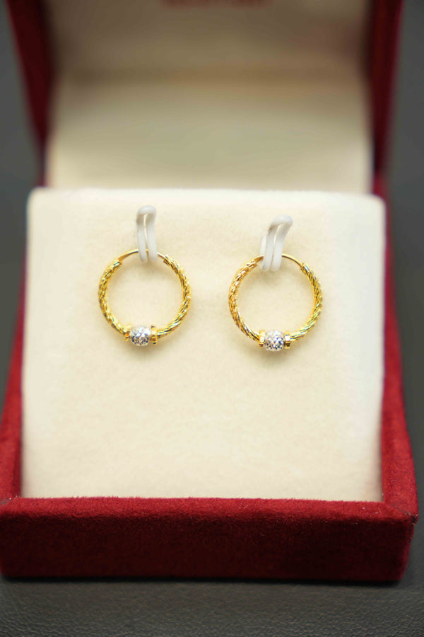 22K Gold Ladies Hoop Earrings