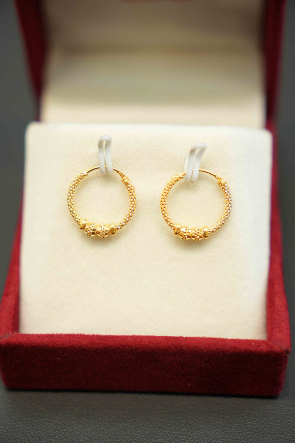 22K Gold Ladies Hoop Earrings