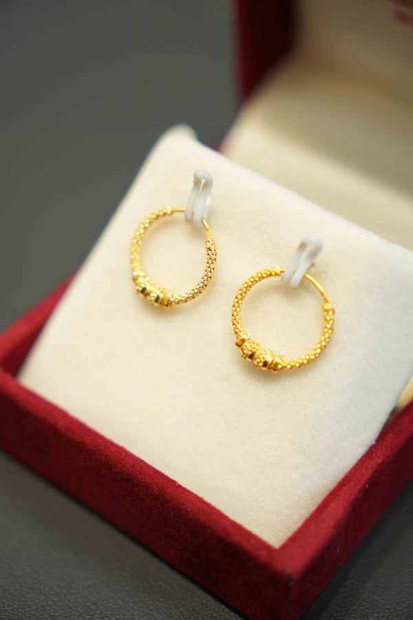 22K Gold Ladies Hoop Earrings
