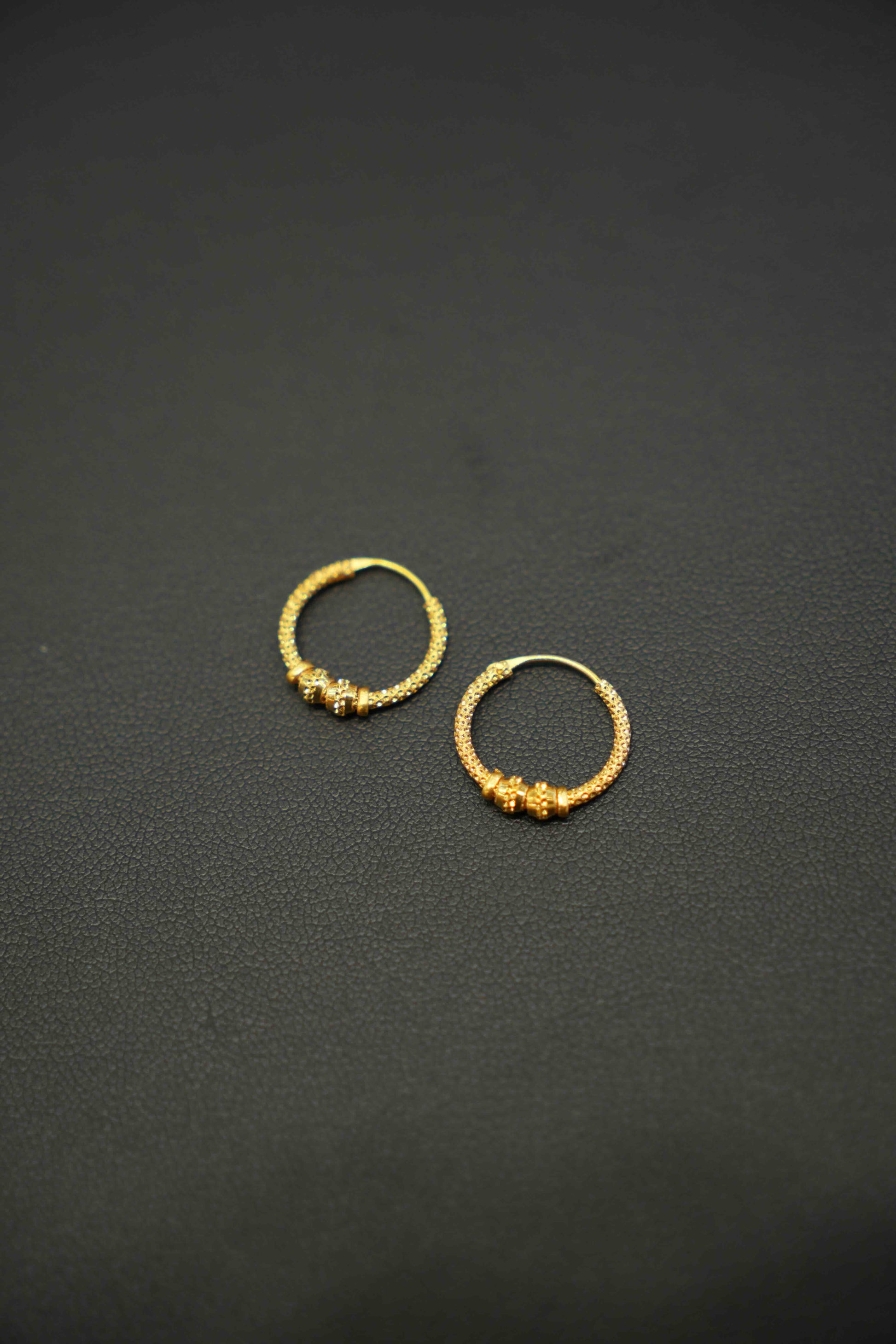 22K Gold Ladies Hoop Earrings