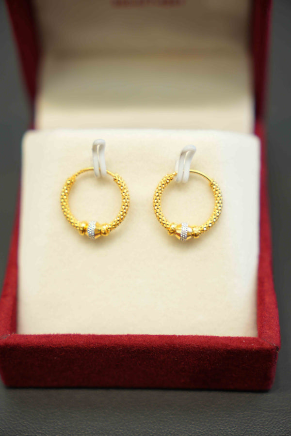 22K Gold Ladies Hoop Earrings