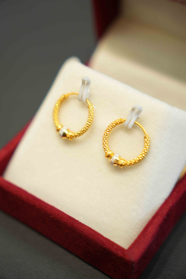 22K Gold Ladies Hoop Earrings