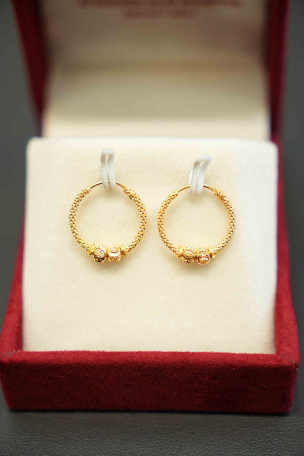 22K Gold Ladies Hoop Earrings