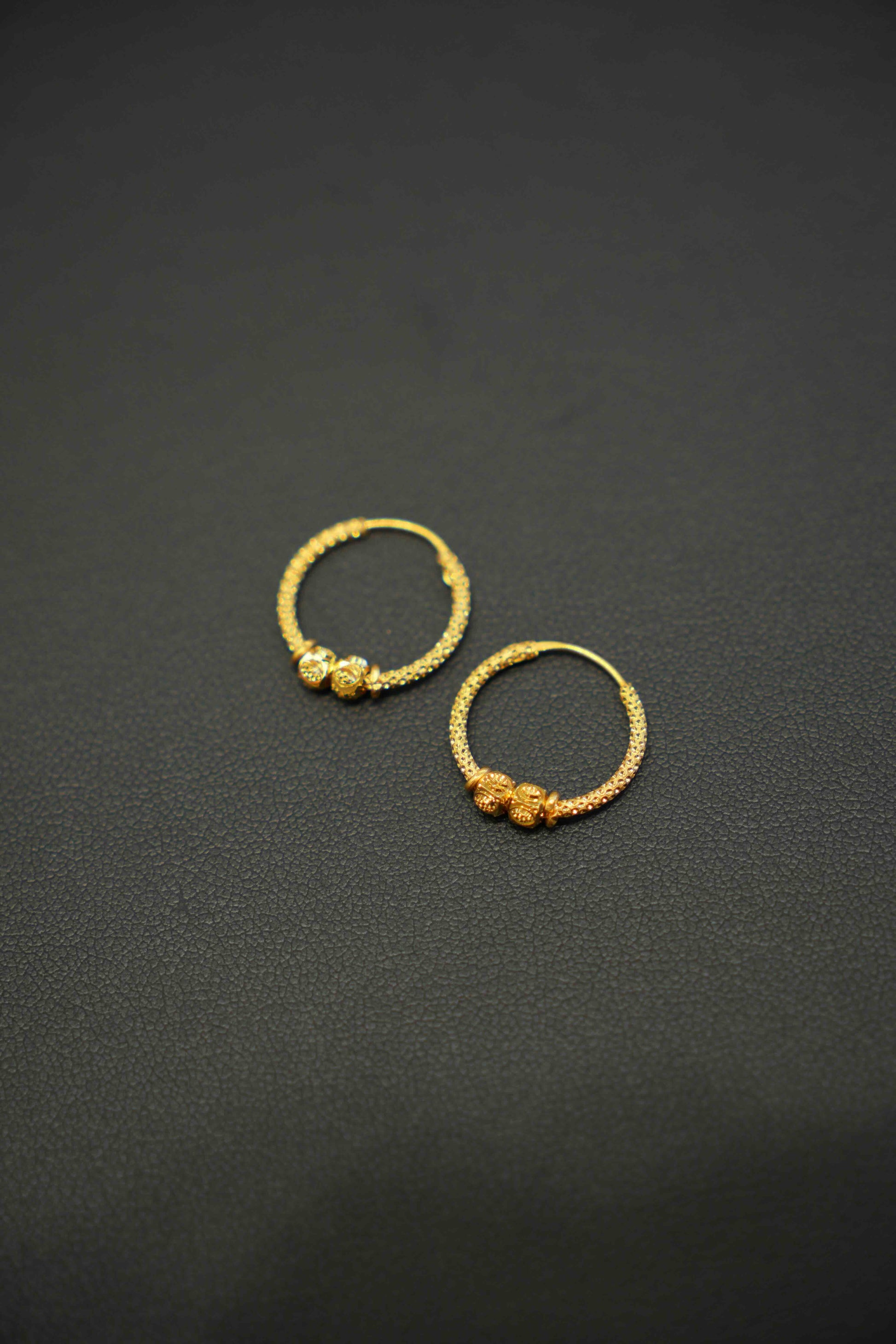 22K Gold Ladies Hoop Earrings