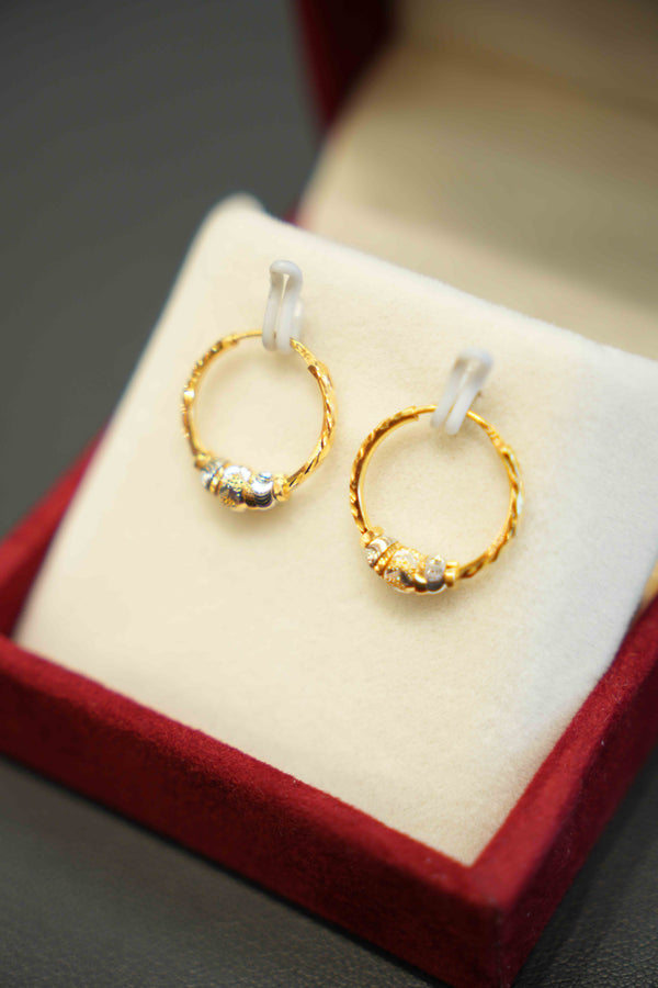 22K Gold Ladies Hoop Earrings