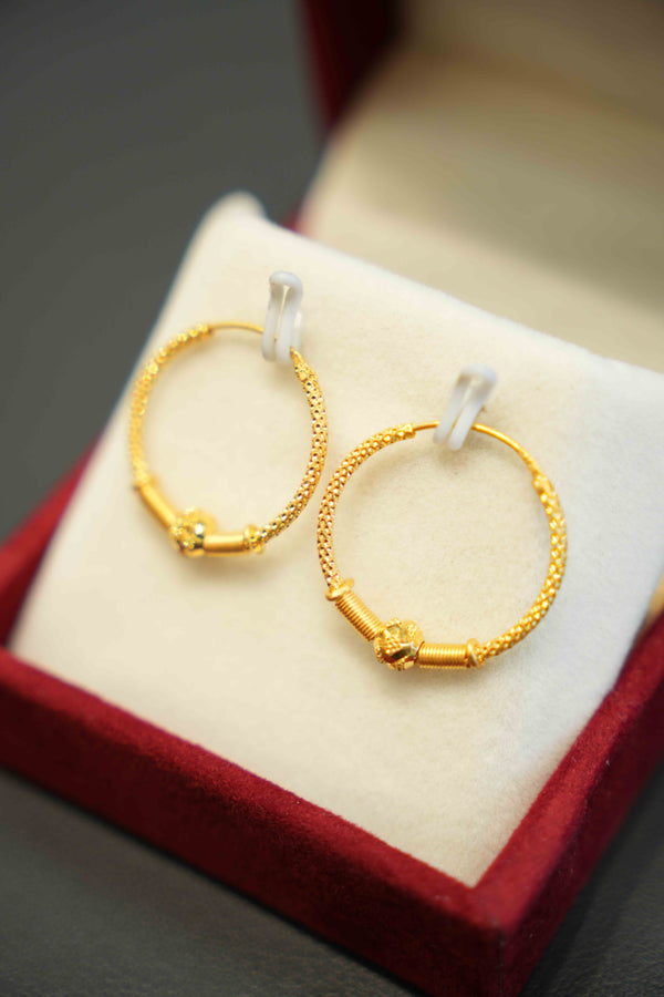 22K Gold Ladies Hoop Earrings