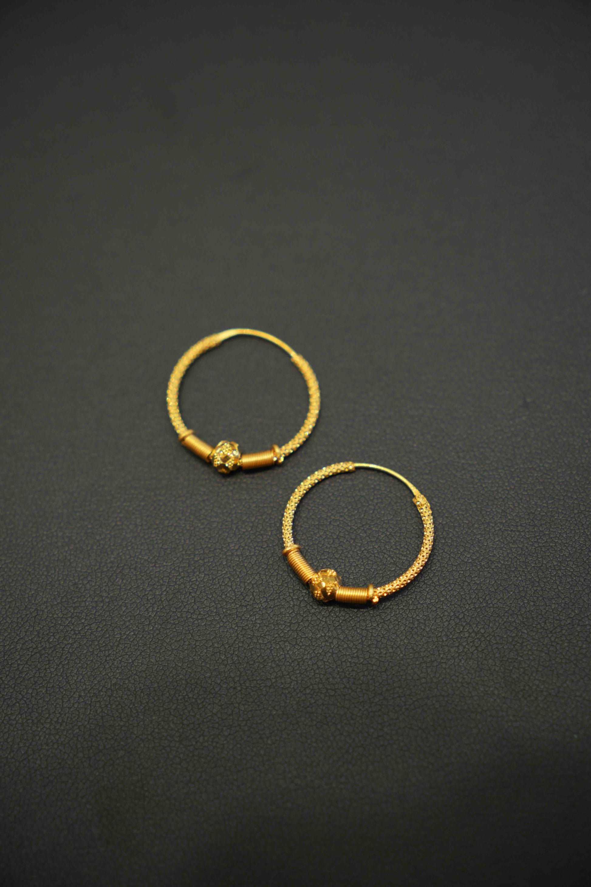 22K Gold Ladies Hoop Earrings