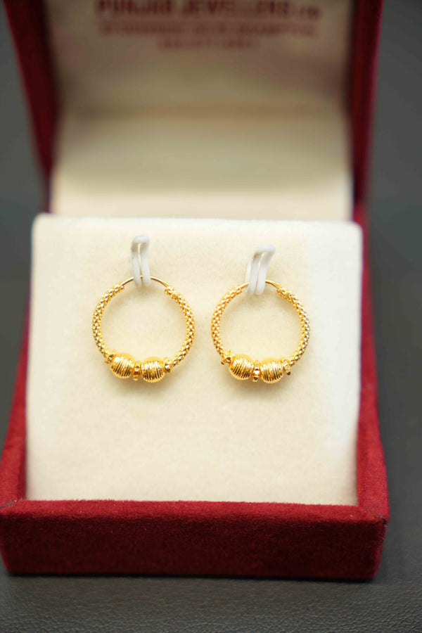 22K Gold Ladies Hoop Earrings