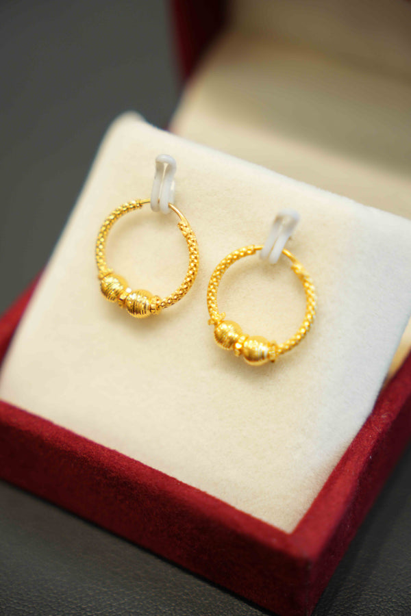 22K Gold Ladies Hoop Earrings