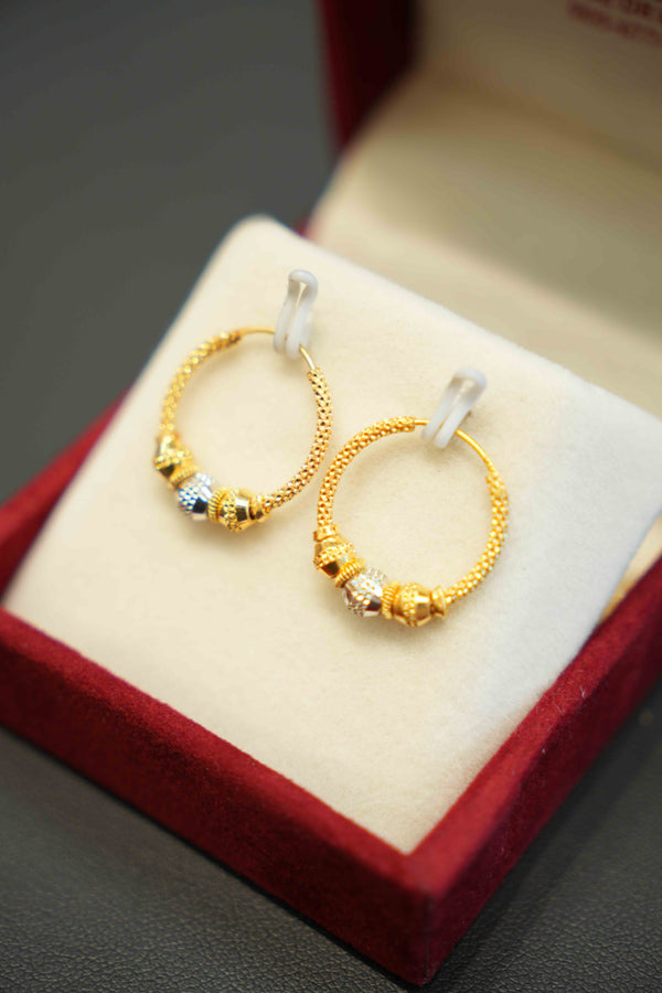 22K Gold Ladies Hoop Earrings
