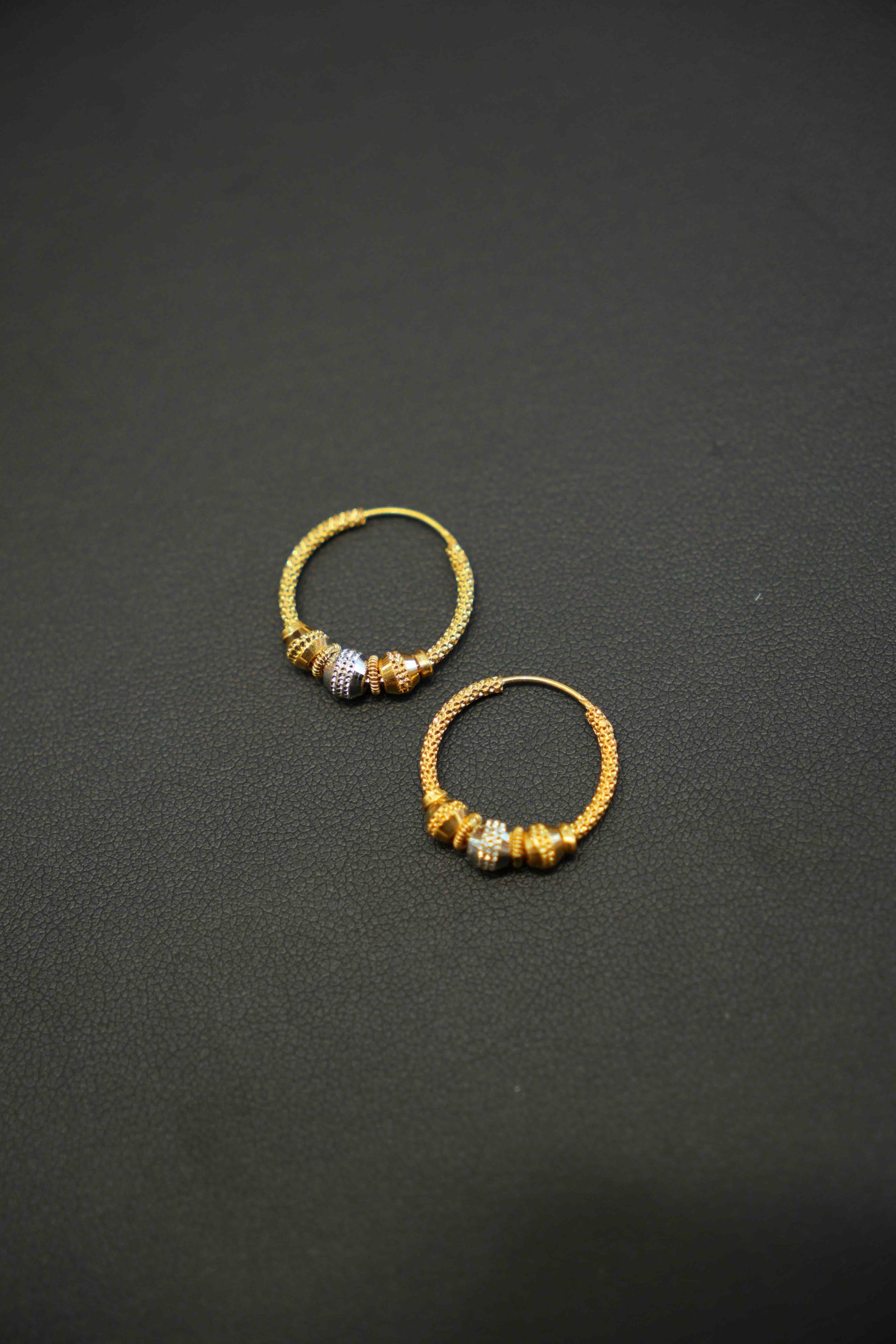22K Gold Ladies Hoop Earrings