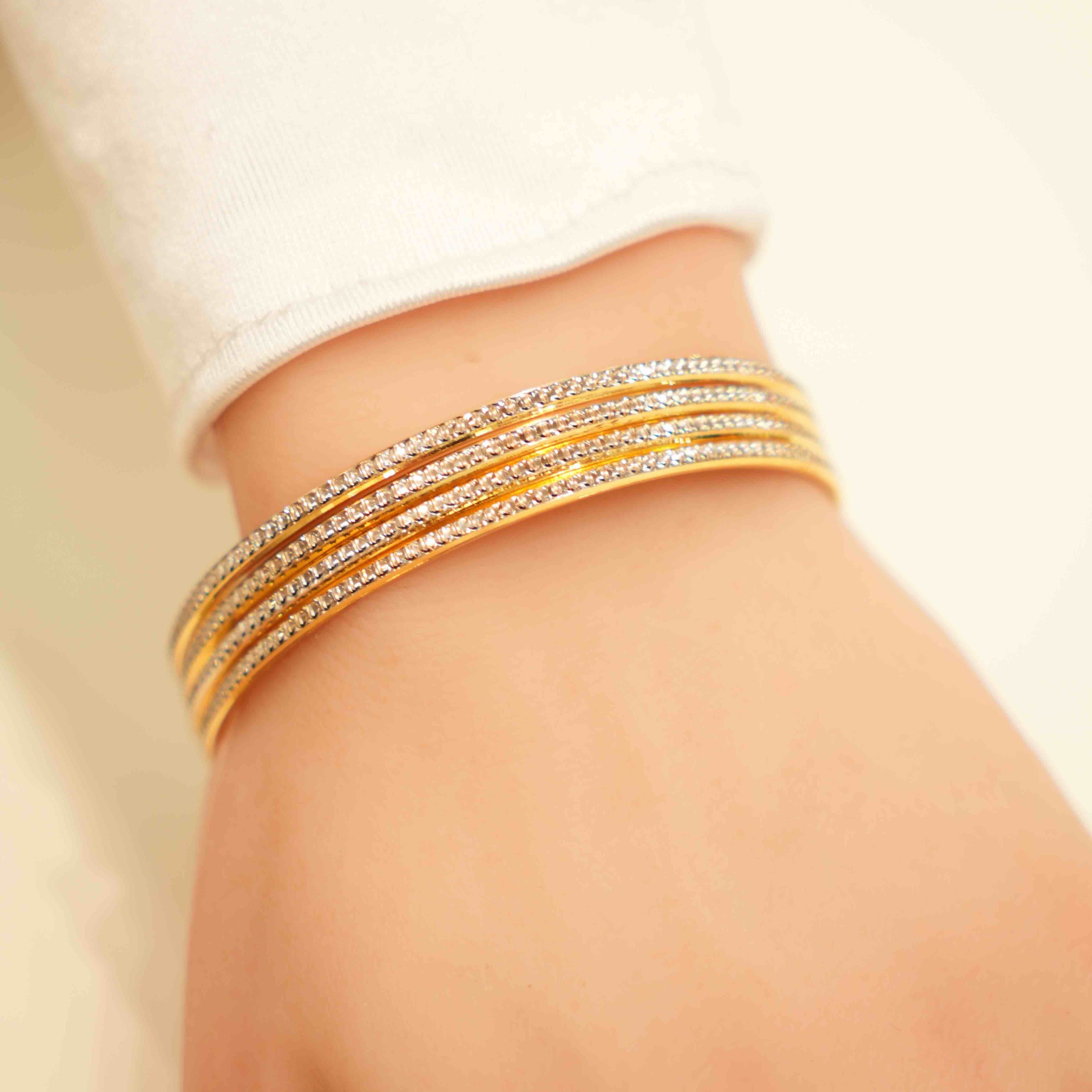 22K Gold Designer Ladies Bangles Set (4 Pieces)