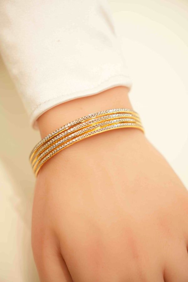 22K Gold Designer Ladies Bangles Set (4 Pieces)