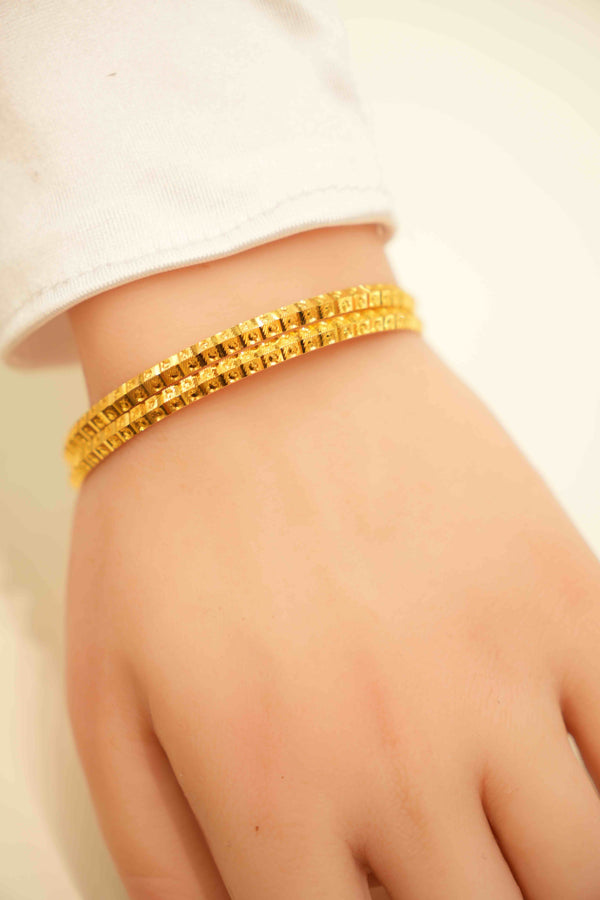 22K Gold Pair of Designer Traditional Ladies Bangles