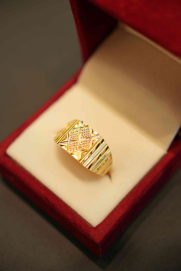 22K Gold Designer Men's Ring
