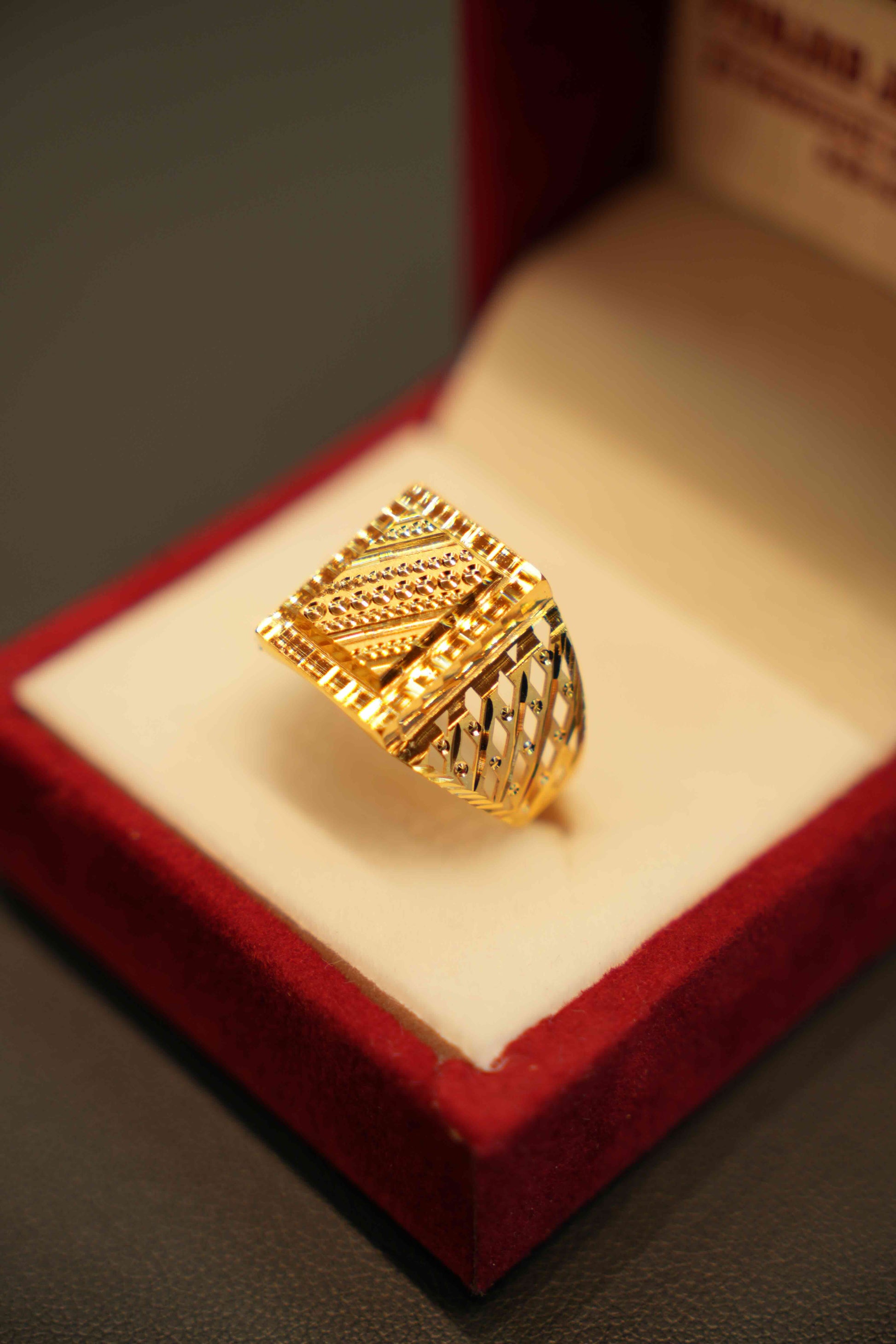 22K Gold Designer Men's Ring