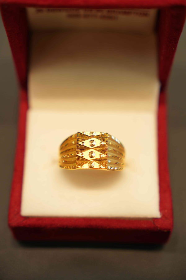 22K Gold Designer Men's Ring