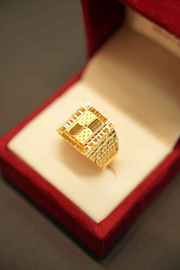 22K Gold Designer Men's Ring