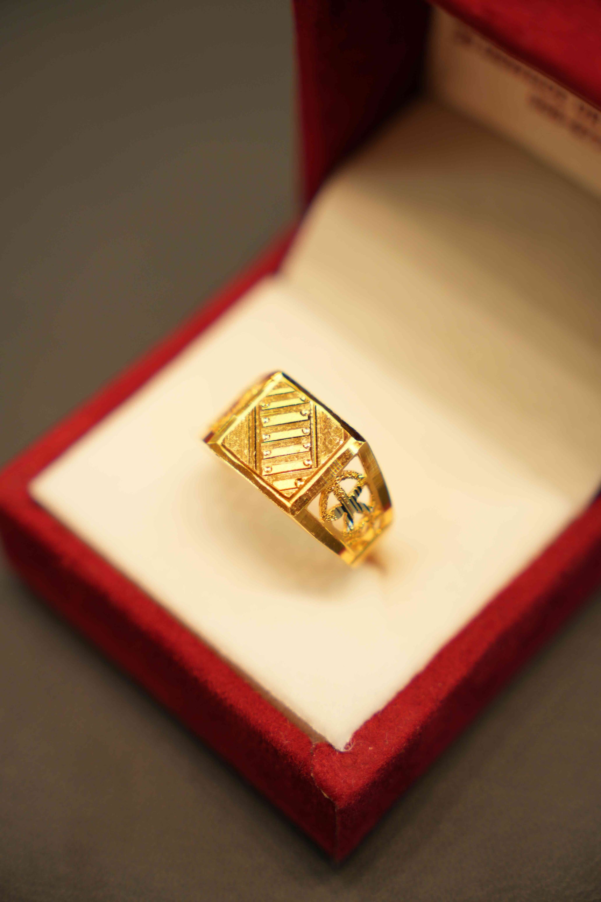 22K Gold Designer Men's Ring