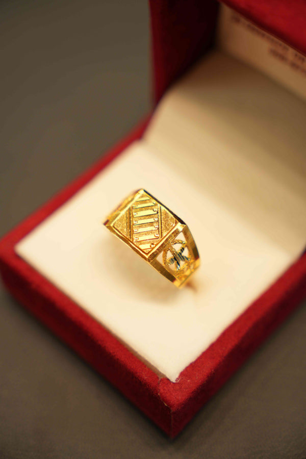 22K Gold Designer Men's Ring