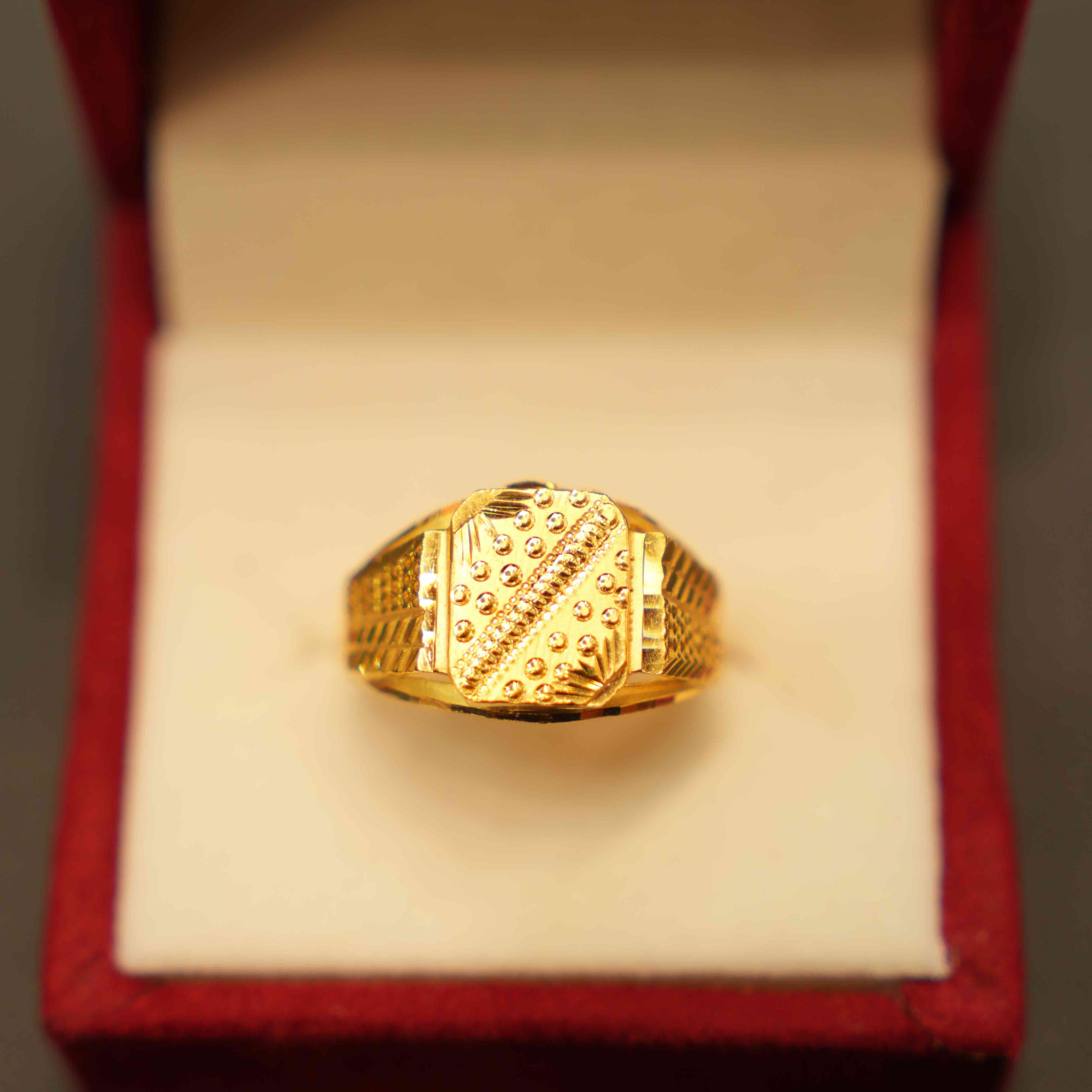 22K Gold Designer Men's Ring