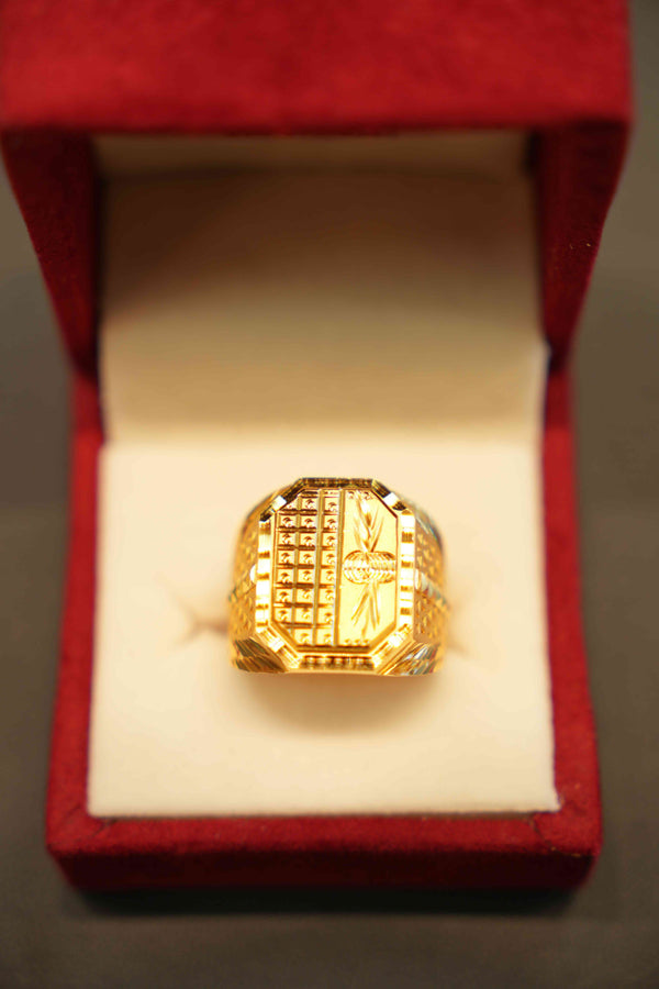 22K Gold Designer Men's Ring