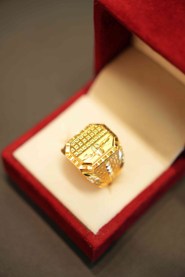 22K Gold Designer Men's Ring