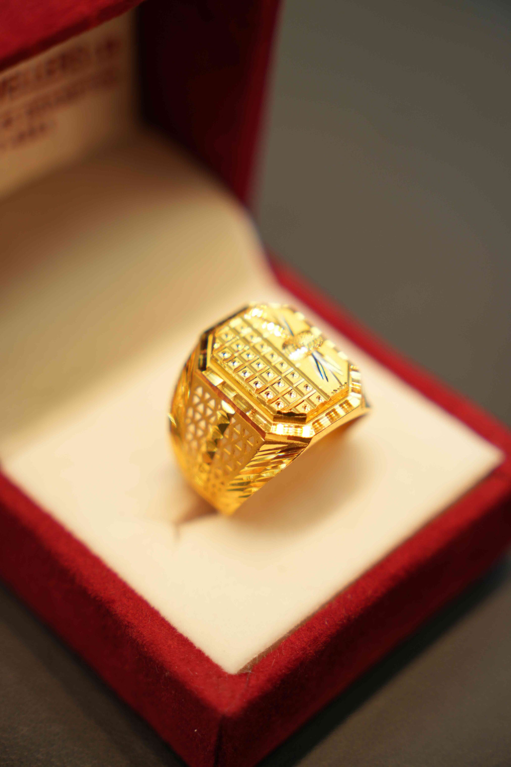 22K Gold Designer Men's Ring