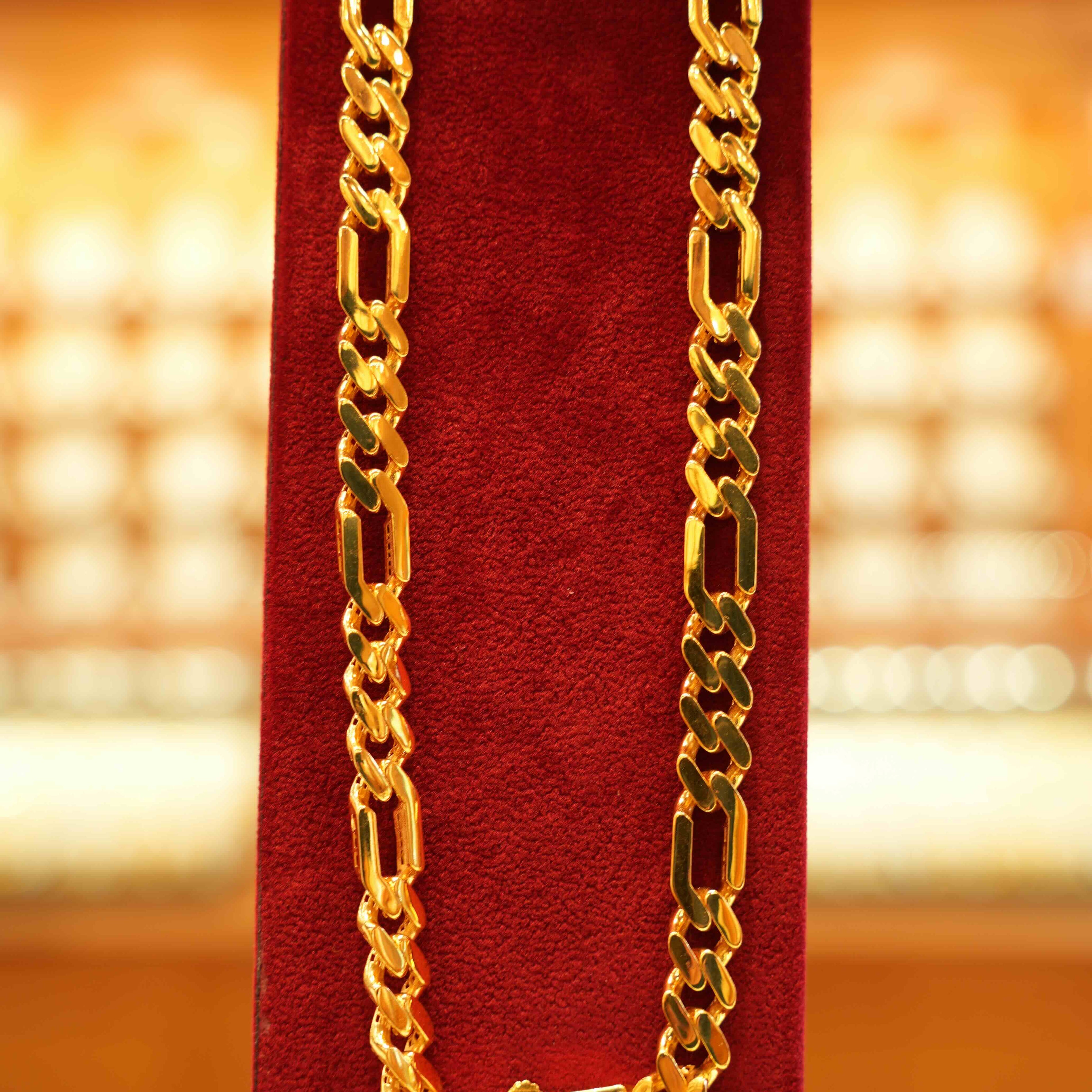 22K Gold Designer Men's Chain (22 Inches)
