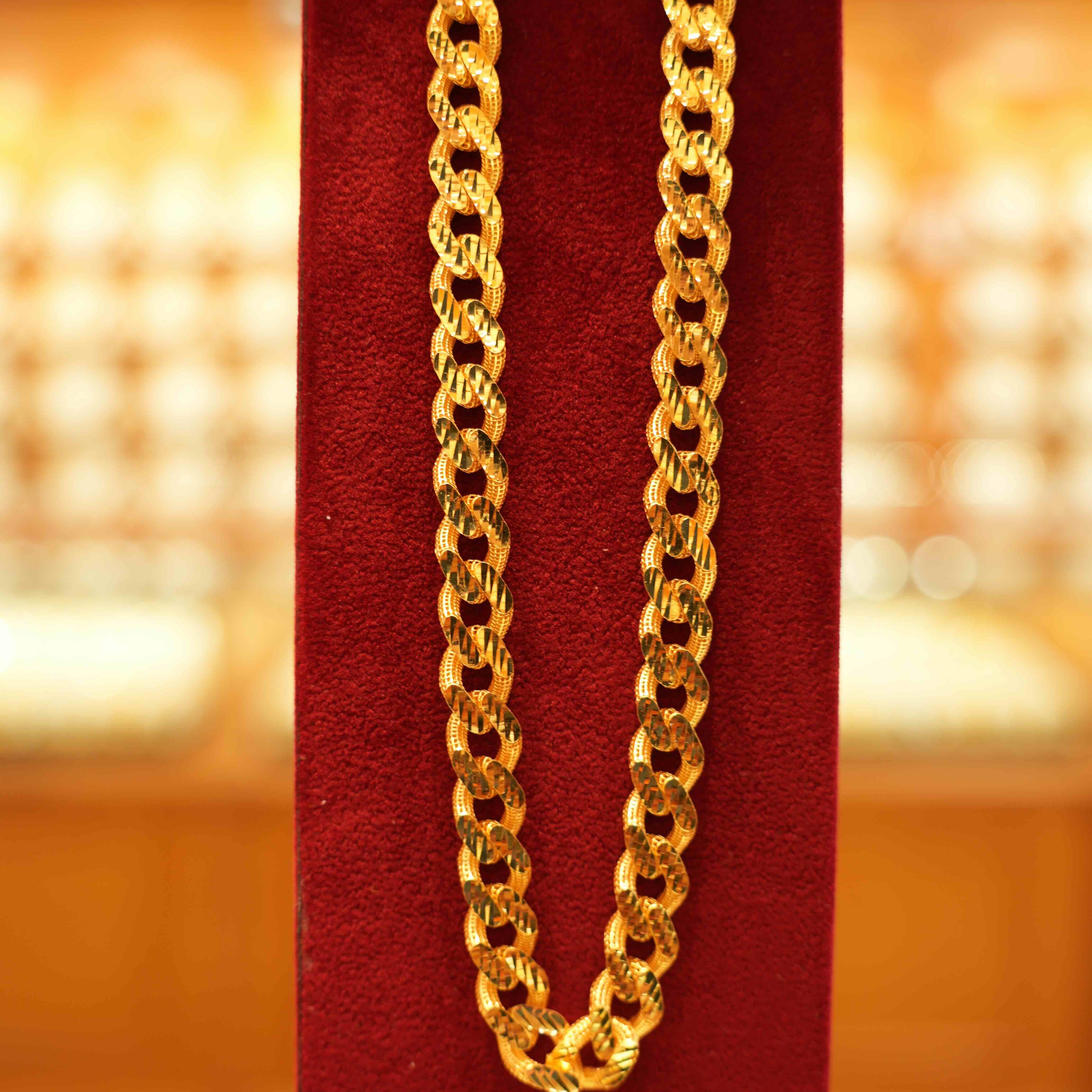 22K Gold Designer Men's Chain (22 Inches)