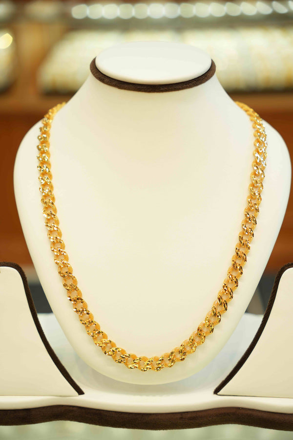 22K Gold Designer Men's Chain (22 Inches)