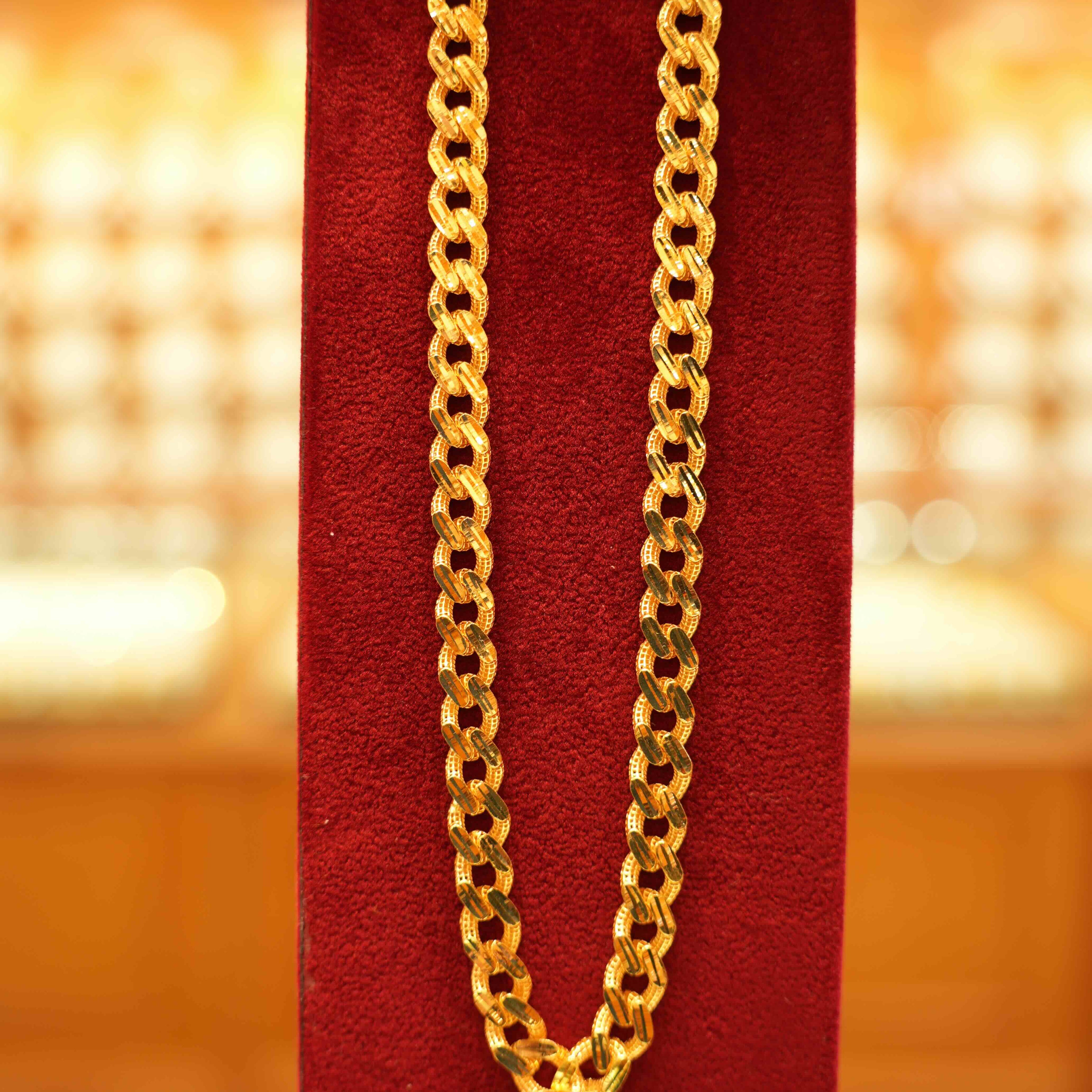 22K Gold Designer Men's Chain (20 Inches)