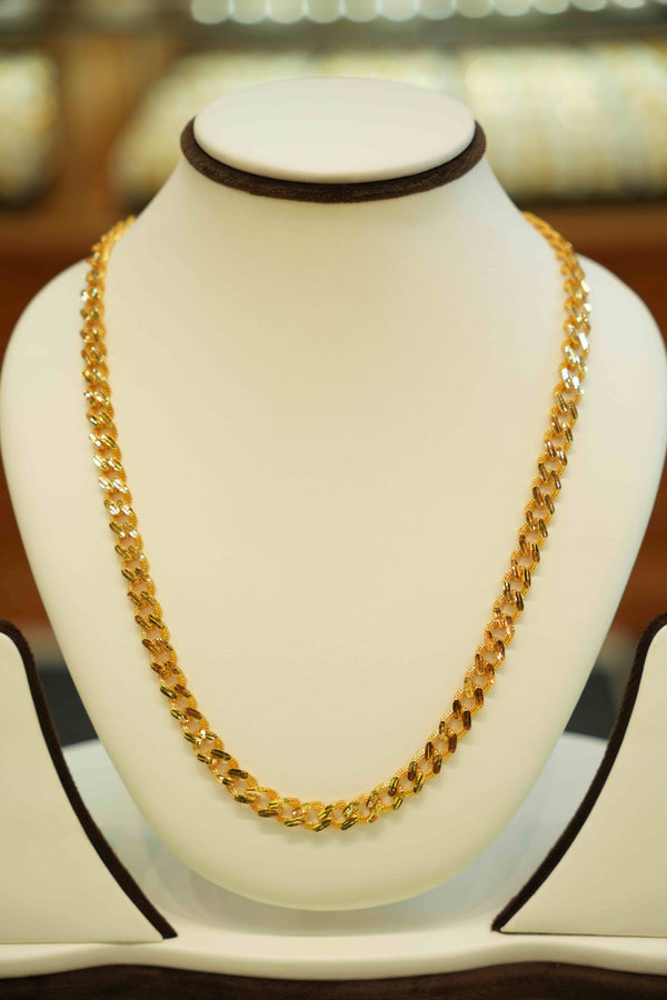 22K Gold Designer Men's Chain (20 Inches)