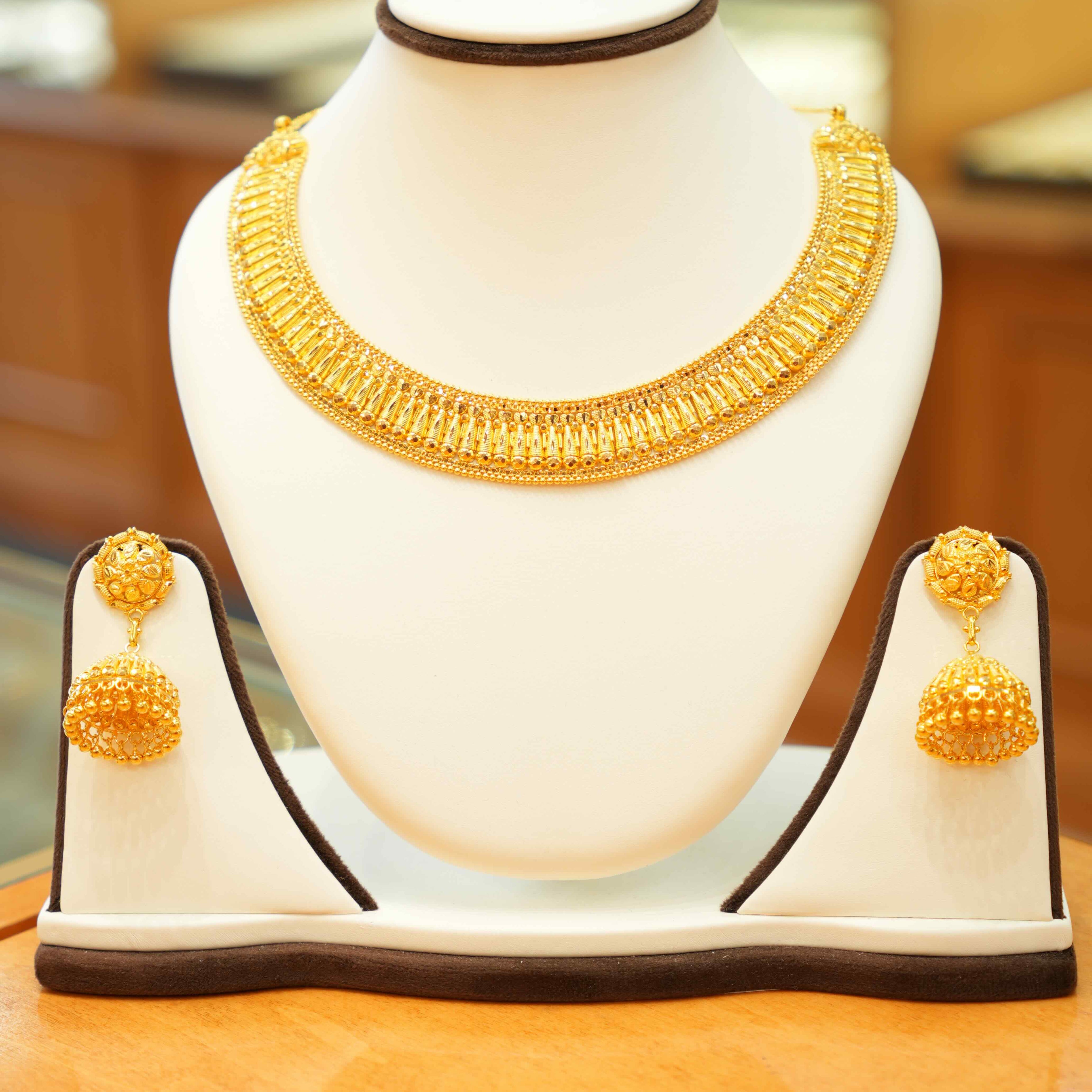 22K Gold Designer Necklace Set