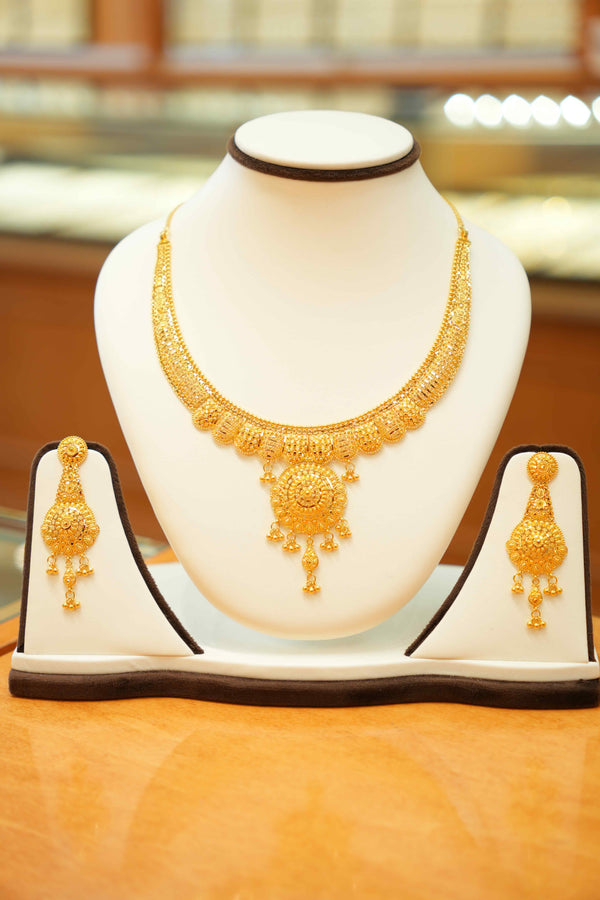 22K Gold Designer Necklace Set