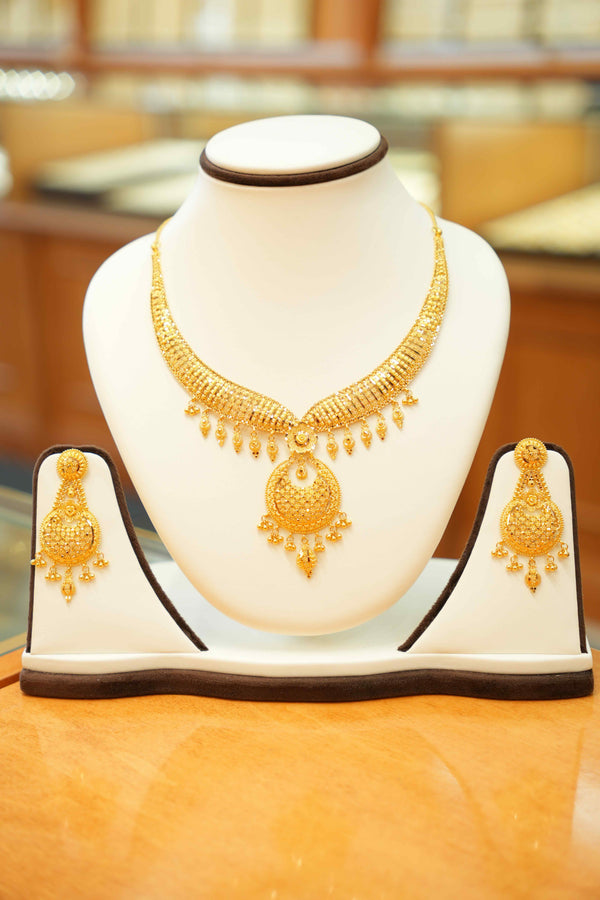 22K Gold Designer Necklace Set
