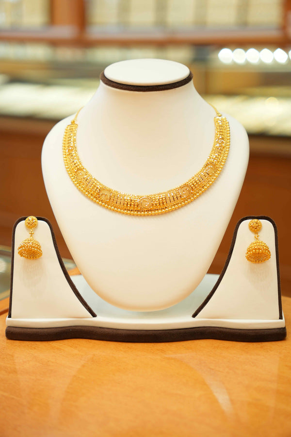 22K Gold Designer Necklace Set